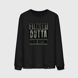 Свитшот хлопковый мужской Straight Outta Bikini Bottom, цвет: черный