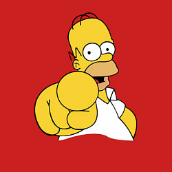 Свитшот хлопковый мужской Гомер Симпсон указывает пальцем, цвет: красный — фото 2