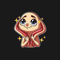 Свитшот хлопковый мужской Восхищенная зайка, цвет: черный — фото 2