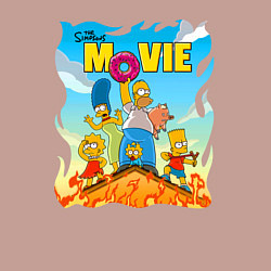 Свитшот хлопковый мужской The Simpsons movie - семейка прячется от пожара на, цвет: пыльно-розовый — фото 2