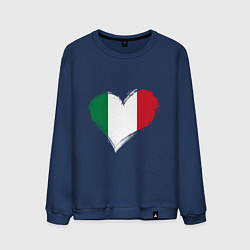 Свитшот хлопковый мужской Сердце - Италия, цвет: тёмно-синий