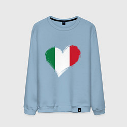 Свитшот хлопковый мужской Сердце - Италия, цвет: мягкое небо