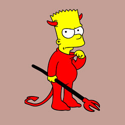 Свитшот хлопковый мужской Bart Simpson - devil, цвет: пыльно-розовый — фото 2