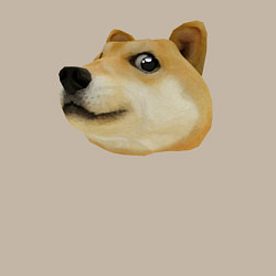 Свитшот хлопковый мужской Объёмный пиксельный пёс Доге внимательно смотрит, цвет: миндальный — фото 2