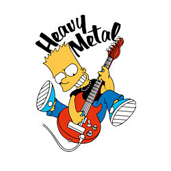 Свитшот хлопковый мужской Барт Симпсон - гитарист - heavy metal, цвет: белый — фото 2