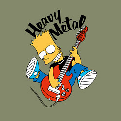 Свитшот хлопковый мужской Барт Симпсон - гитарист - heavy metal, цвет: авокадо — фото 2