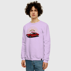 Свитшот хлопковый мужской Красный ретро - автомобиль, цвет: лаванда — фото 2