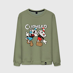Свитшот хлопковый мужской Cuphead - Mugman, цвет: авокадо
