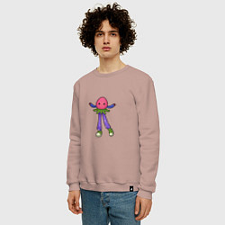 Свитшот хлопковый мужской Хиппи земляничка, цвет: пыльно-розовый — фото 2