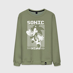 Свитшот хлопковый мужской Sonic - game, цвет: авокадо