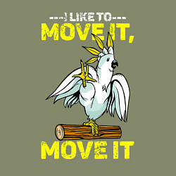 Свитшот хлопковый мужской Я люблю двигать телом попугай, цвет: авокадо — фото 2