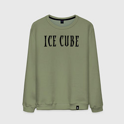 Свитшот хлопковый мужской Ice Cube - logo, цвет: авокадо