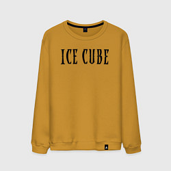 Свитшот хлопковый мужской Ice Cube - logo, цвет: горчичный