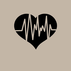 Свитшот хлопковый мужской Кардиограмма сердца, цвет: миндальный — фото 2