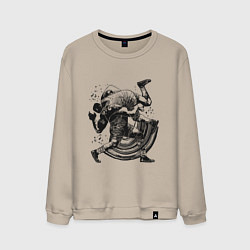 Свитшот хлопковый мужской Борьба, цвет: миндальный