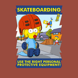 Свитшот хлопковый мужской Skateboarding - use the right personal protective, цвет: кирпичный — фото 2