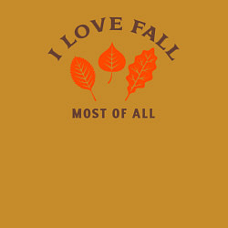 Свитшот хлопковый мужской I love fall most of all, цвет: горчичный — фото 2