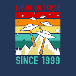 Свитшот хлопковый мужской Живу на земле с 1999, цвет: тёмно-синий — фото 2