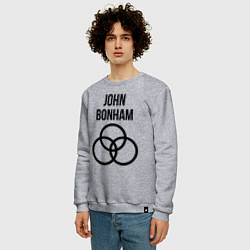 Свитшот хлопковый мужской John Bonham - Led Zeppelin - legend, цвет: меланж — фото 2