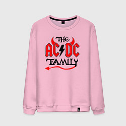 Свитшот хлопковый мужской The ac dc family - Rock, цвет: светло-розовый