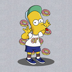 Свитшот хлопковый мужской Барт Симпсон показывает язык, цвет: меланж — фото 2