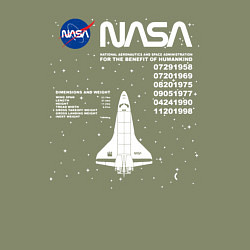 Свитшот хлопковый мужской Nasa ракета, цвет: авокадо — фото 2