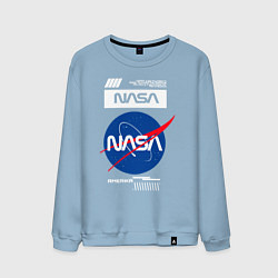 Свитшот хлопковый мужской Nasa - Logo, цвет: мягкое небо