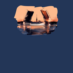 Свитшот хлопковый мужской Закат в Питере, цвет: тёмно-синий — фото 2