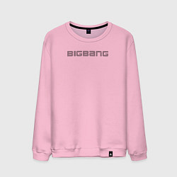 Свитшот хлопковый мужской Big bang надпись, цвет: светло-розовый
