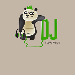 Свитшот хлопковый мужской DJ панда я люблю музыку, цвет: миндальный — фото 2