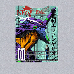 Свитшот хлопковый мужской EVA 01 Poster - Evangelion, цвет: меланж — фото 2