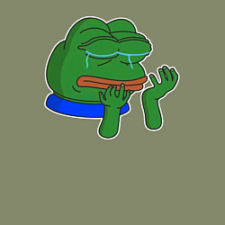 Свитшот хлопковый мужской Лягушонок Пепе в слезах, цвет: авокадо — фото 2