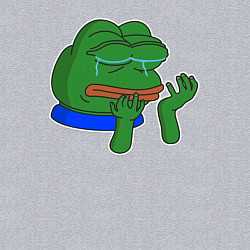 Свитшот хлопковый мужской Лягушонок Пепе в слезах, цвет: меланж — фото 2