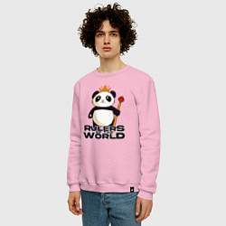 Свитшот хлопковый мужской Панда - Правители Мира, цвет: светло-розовый — фото 2