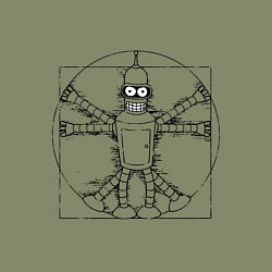 Свитшот хлопковый мужской Vitruvian Bender, цвет: авокадо — фото 2