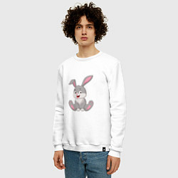 Свитшот хлопковый мужской Милашка - Кролик, цвет: белый — фото 2