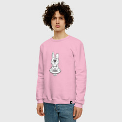 Свитшот хлопковый мужской Bunny - Girl, цвет: светло-розовый — фото 2