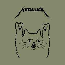 Свитшот хлопковый мужской Metallica - rock cat, цвет: авокадо — фото 2