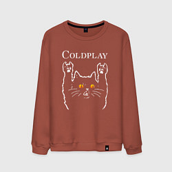 Свитшот хлопковый мужской Coldplay rock cat, цвет: кирпичный