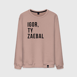 Свитшот хлопковый мужской Nado bylo tebya srazu, цвет: пыльно-розовый
