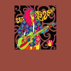 Свитшот хлопковый мужской Мужчина с гитарой ретро, цвет: кирпичный — фото 2