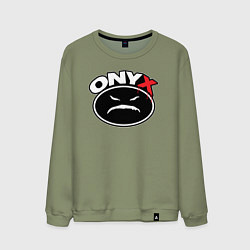 Свитшот хлопковый мужской Onyx - black logo, цвет: авокадо