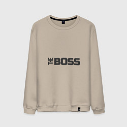 Свитшот хлопковый мужской THE BOSS, цвет: миндальный