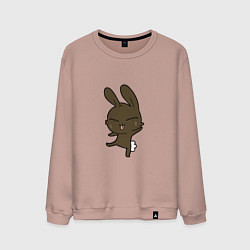 Свитшот хлопковый мужской Прикольный кролик, цвет: пыльно-розовый