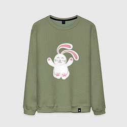 Свитшот хлопковый мужской Cute Rabbit, цвет: авокадо