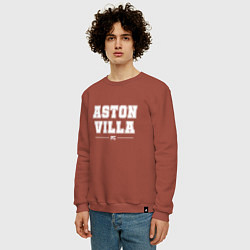 Свитшот хлопковый мужской Aston Villa football club классика, цвет: кирпичный — фото 2