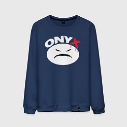 Свитшот хлопковый мужской Onyx logo white, цвет: тёмно-синий