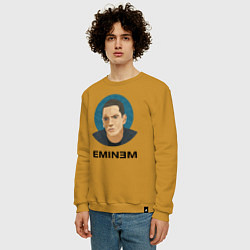 Свитшот хлопковый мужской Eminem поп-арт, цвет: горчичный — фото 2