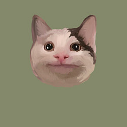 Свитшот хлопковый мужской Polite cat meme, цвет: авокадо — фото 2