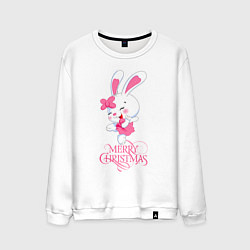 Мужской свитшот Cute bunny, merry Christmas